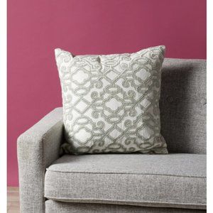 Callisto Home Embroidered Velvet Beaded Accents Pillow